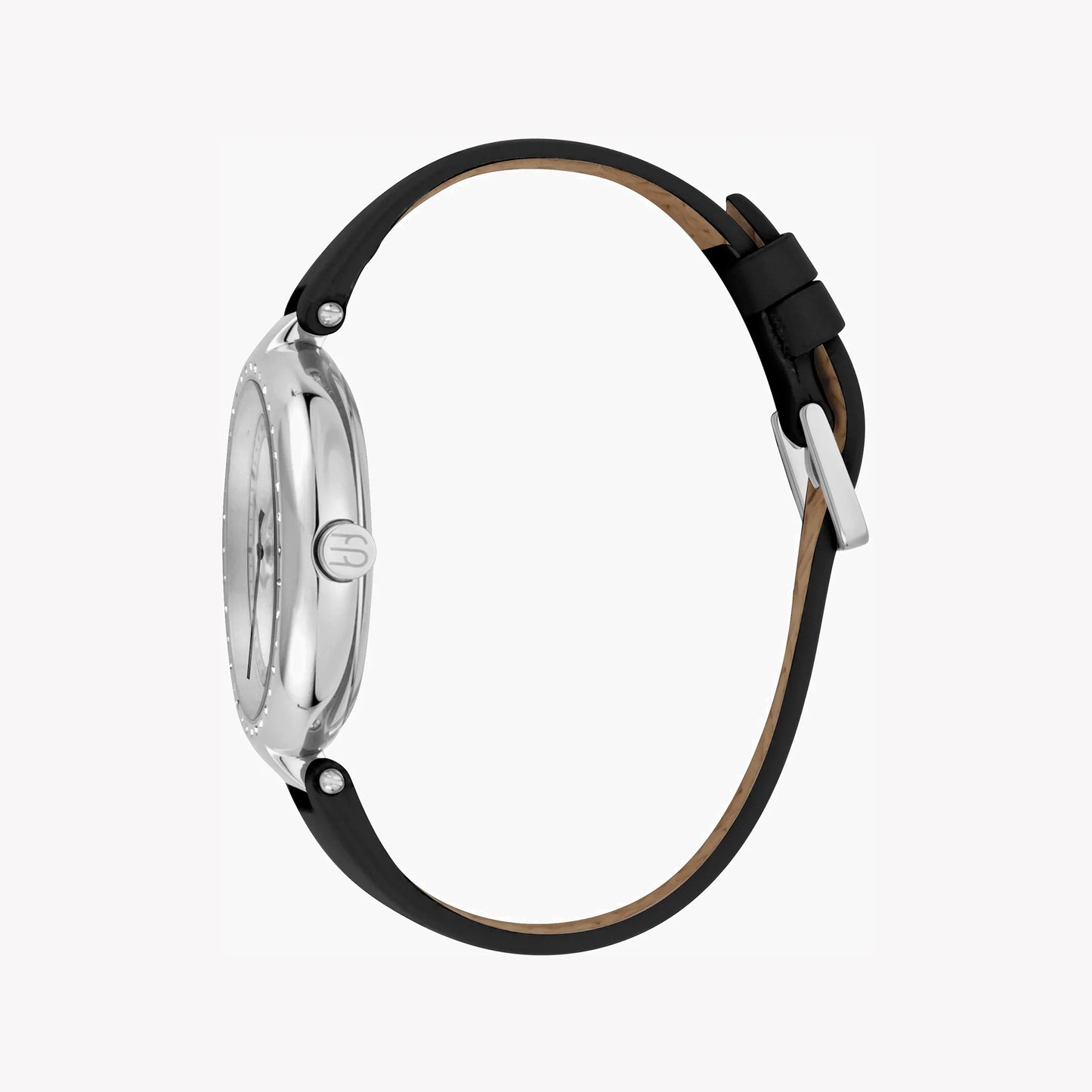 Esprit Women's Black Leather Watch, Silver Dial | Es1l147m0065