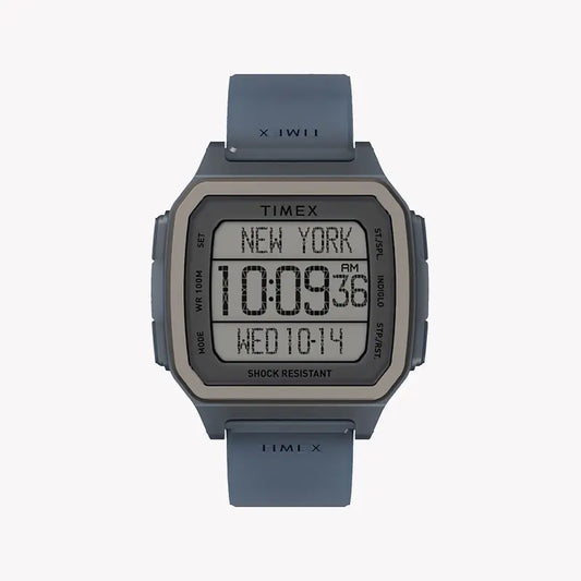 Timex Men's Blue Silicone Watch, Resin Square Case | Tw2u56500