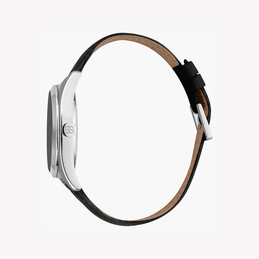 Esprit Men's Black Faux Leather Watch, Stainless Steel | Es1g202m0015